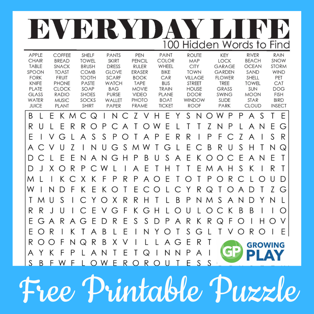 Word Search Puzzles Hard Printable