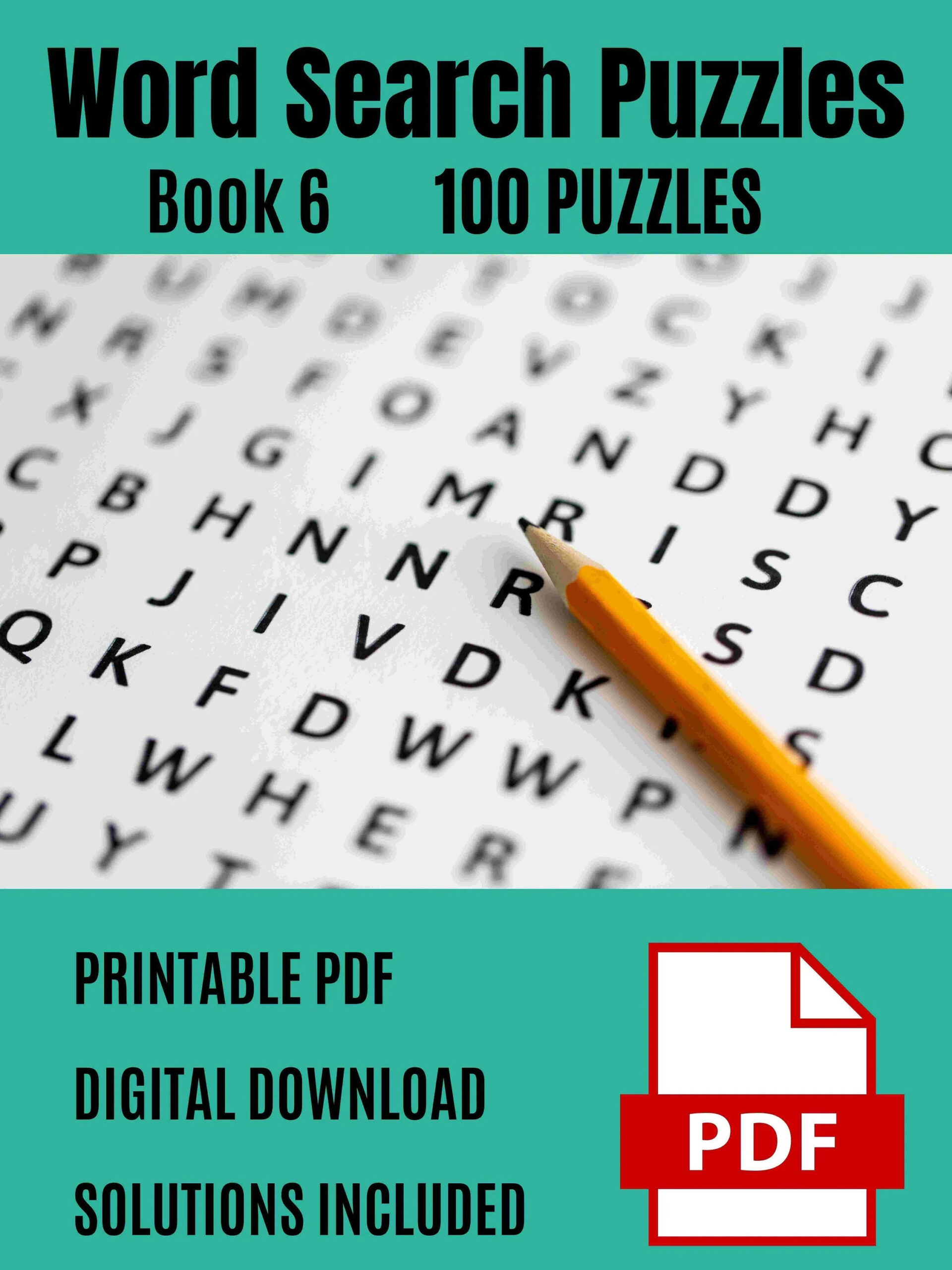 100 Word Search Puzzles With Solutions Book 6 Instant Digital Download Custom Word Find Family Word Search Classroom Word Search Puzzles Etsy
