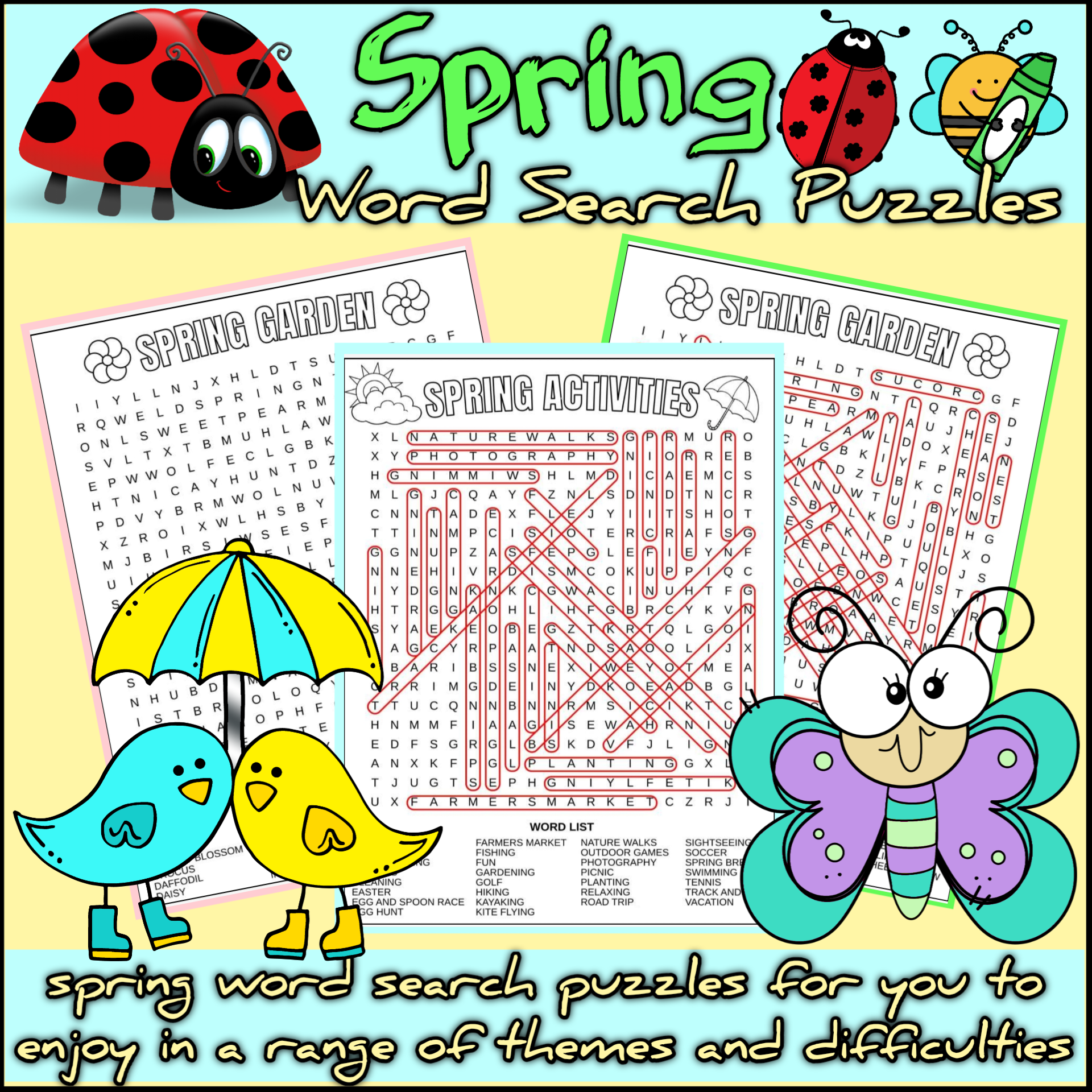 Free Printable Spring Word Search Pdf