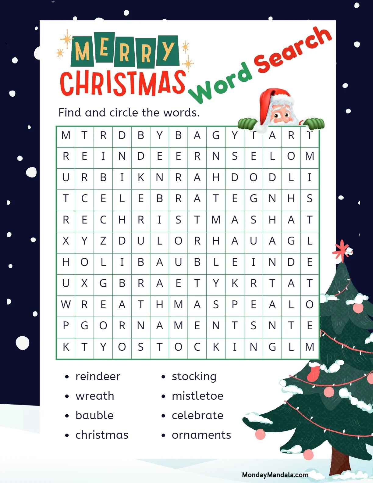 18 Christmas Word Searches Free PDF Printables 