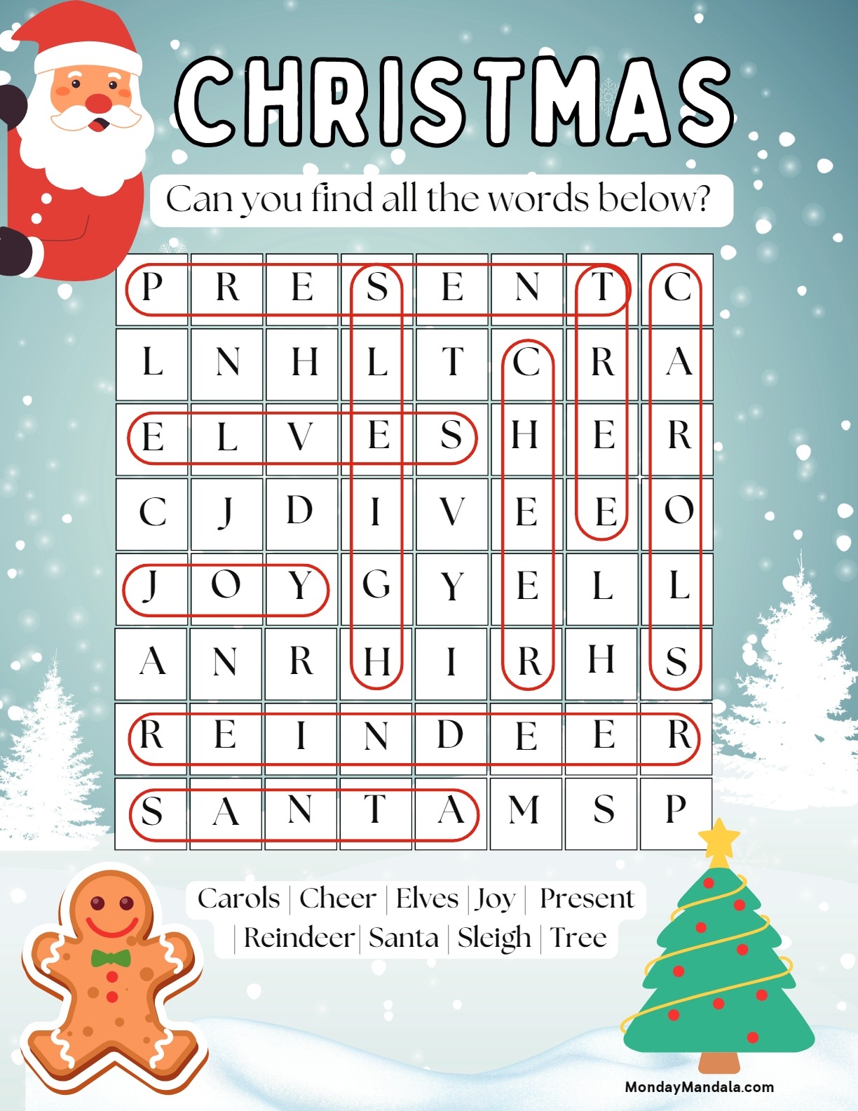 18 Christmas Word Searches Free PDF Printables 