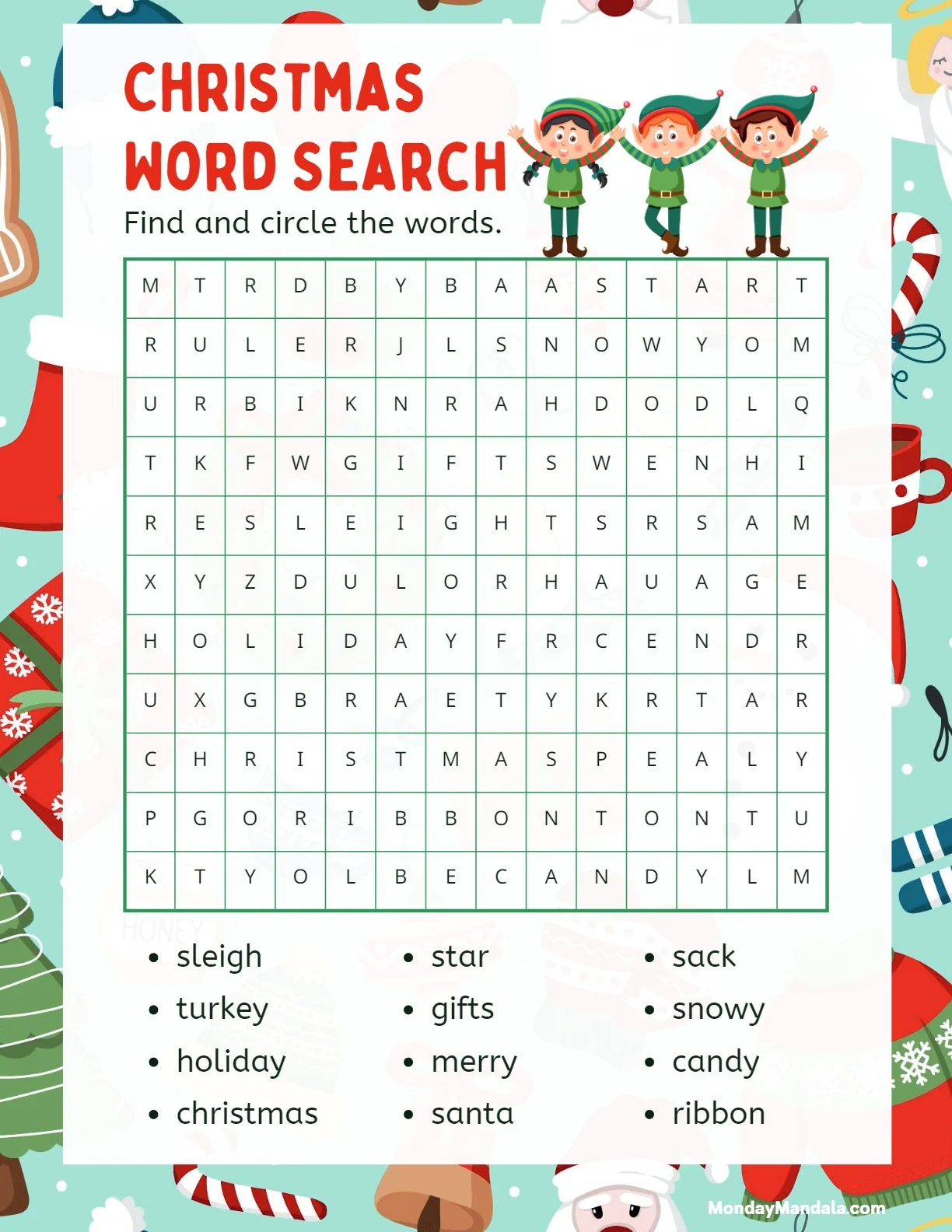 18 christmas word searches free pdf printables