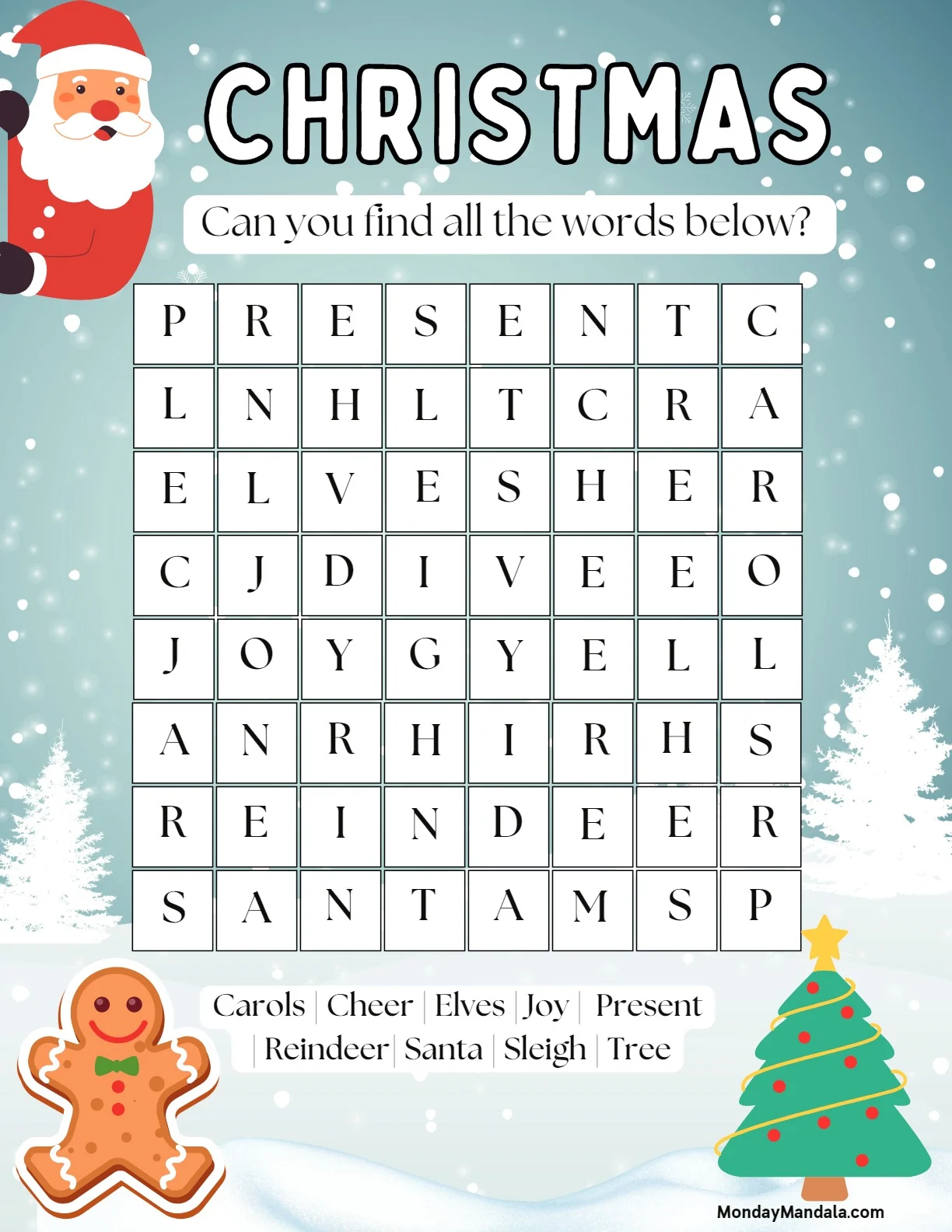 18 Christmas Word Searches Free PDF Printables 