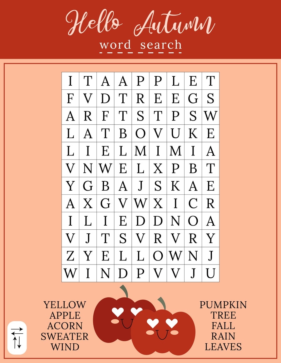 Free Printable Fall Word Searches For Adults