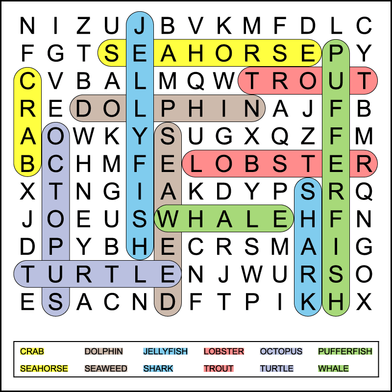 1st Grade Ocean Word Search Tree Valley Academy