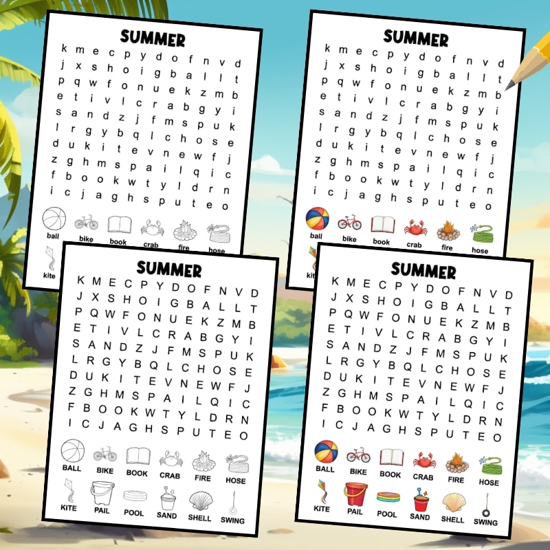 1st Grade Summer Word Search Tree Valley Academy