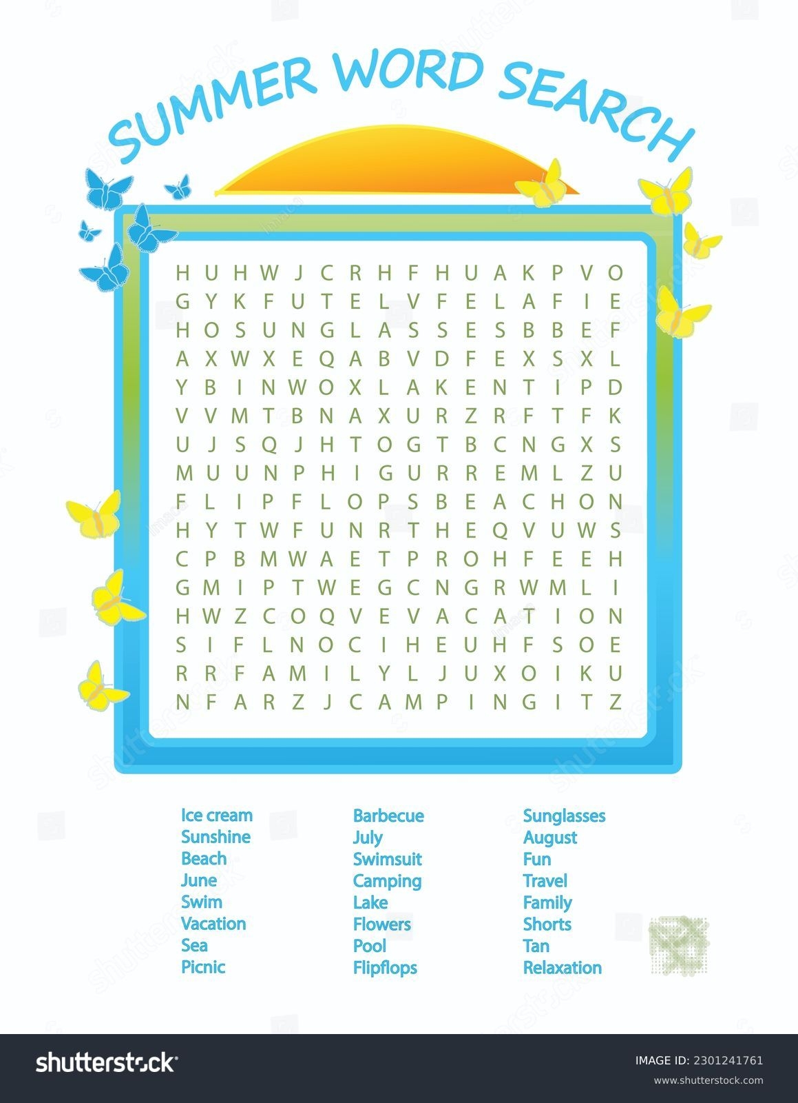 2 Thousand Summer Word Search Royalty Free Images Stock Photos U0026 Pictures Shutterstock