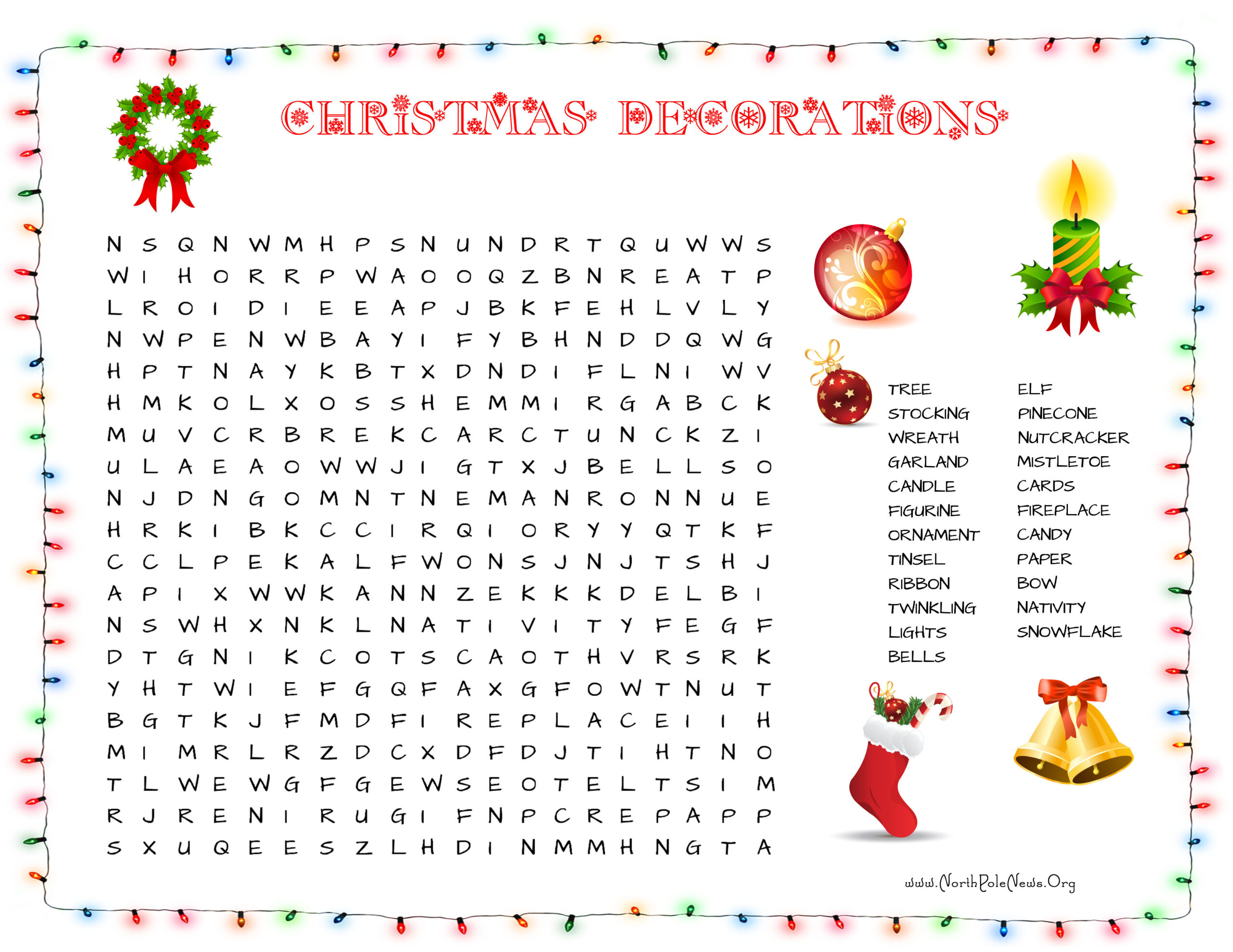 Christmas Word Search Free Printable