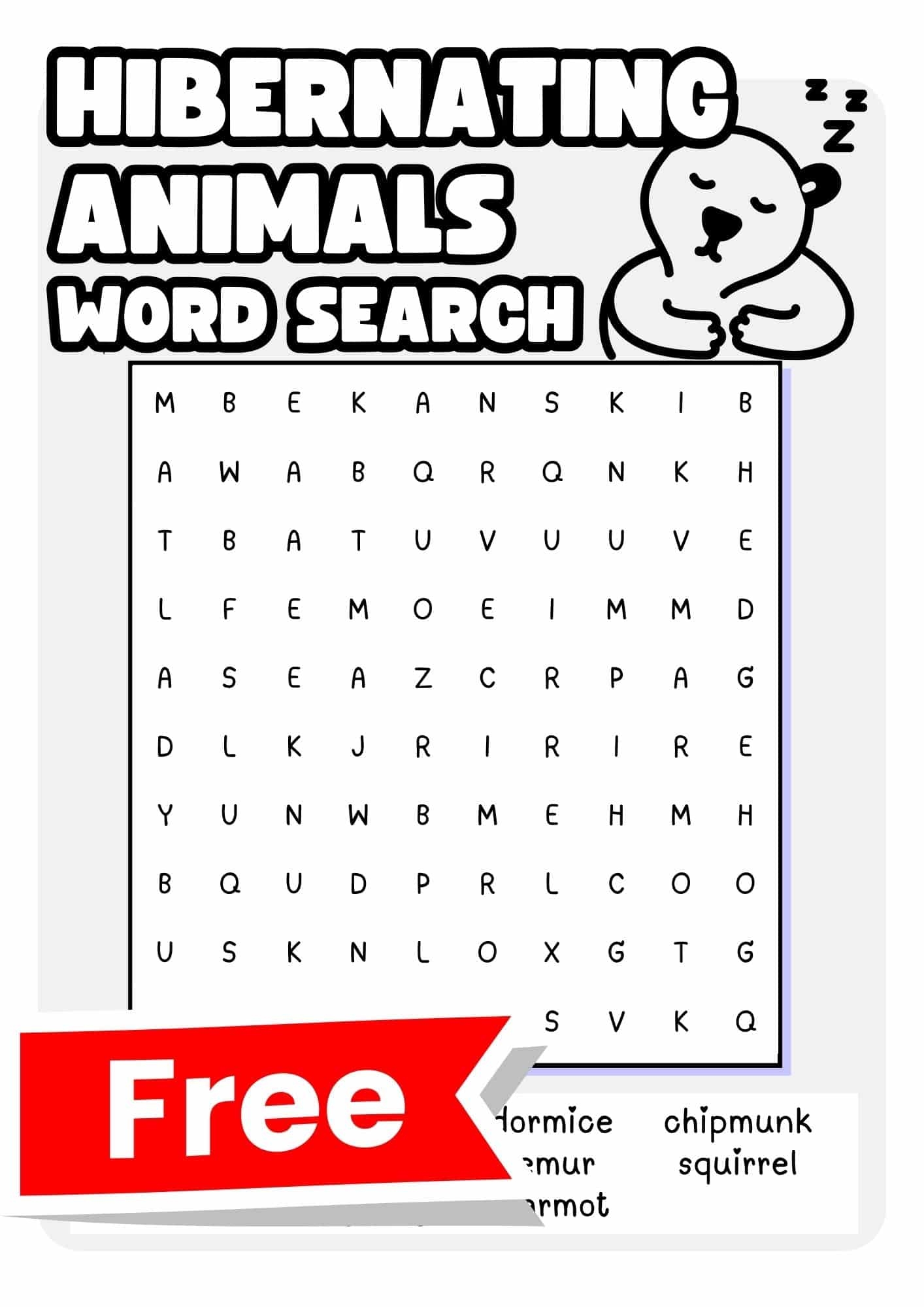 48 Free Animals Word Search Puzzles Teach Prints