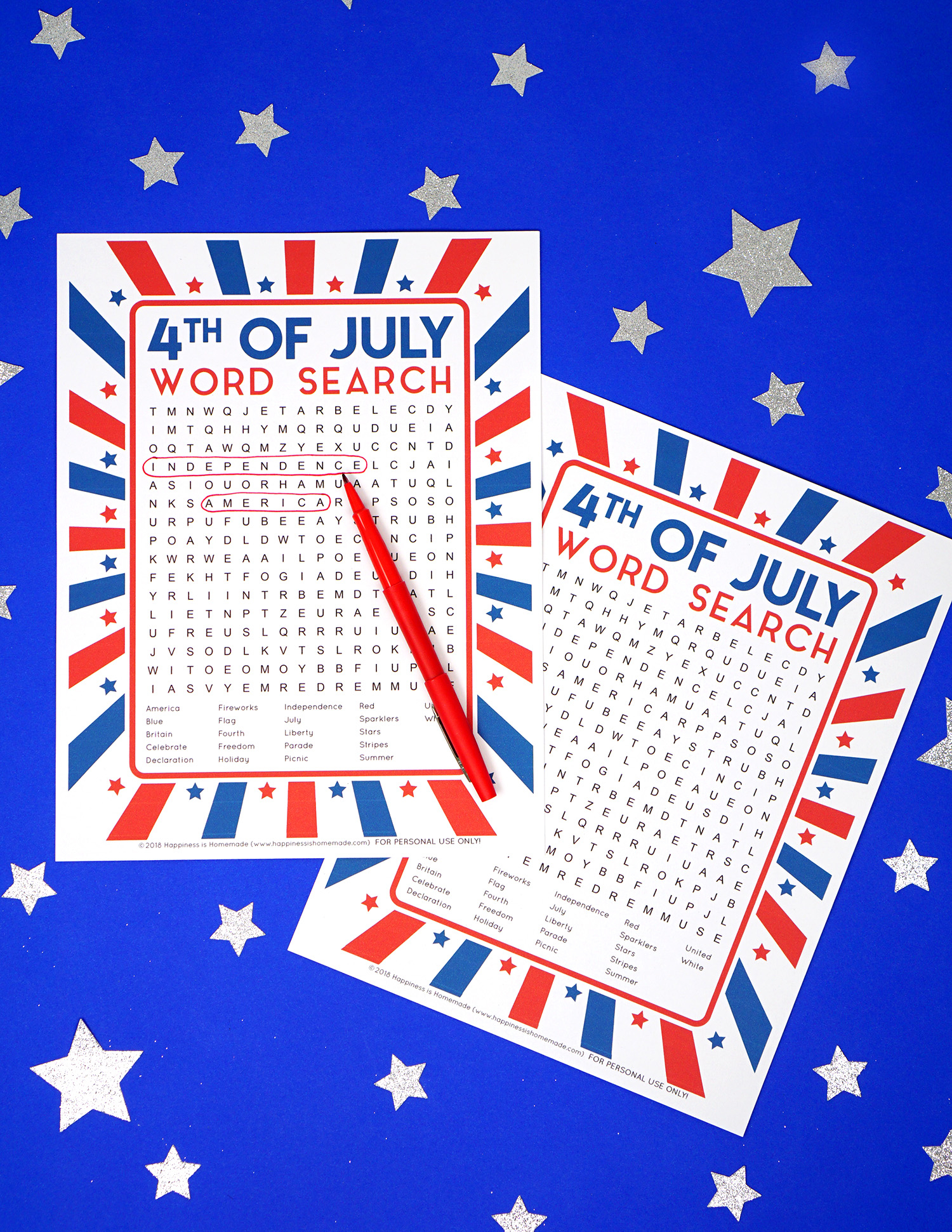 Word Search 4th Of July Online