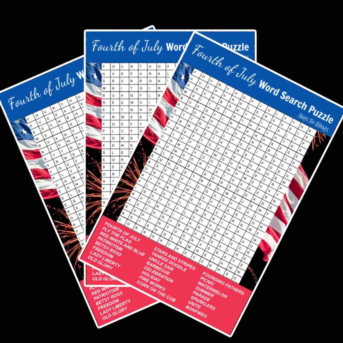 4th Of July Word Search Puzzle Free Word Search Printable