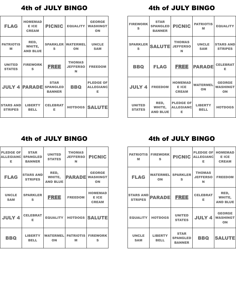 4th Of July Word Search WordMint