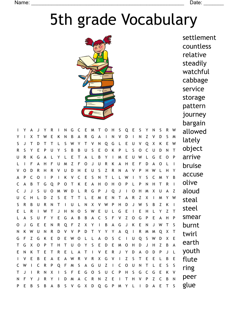 5th grade vocabulary word search wordmint