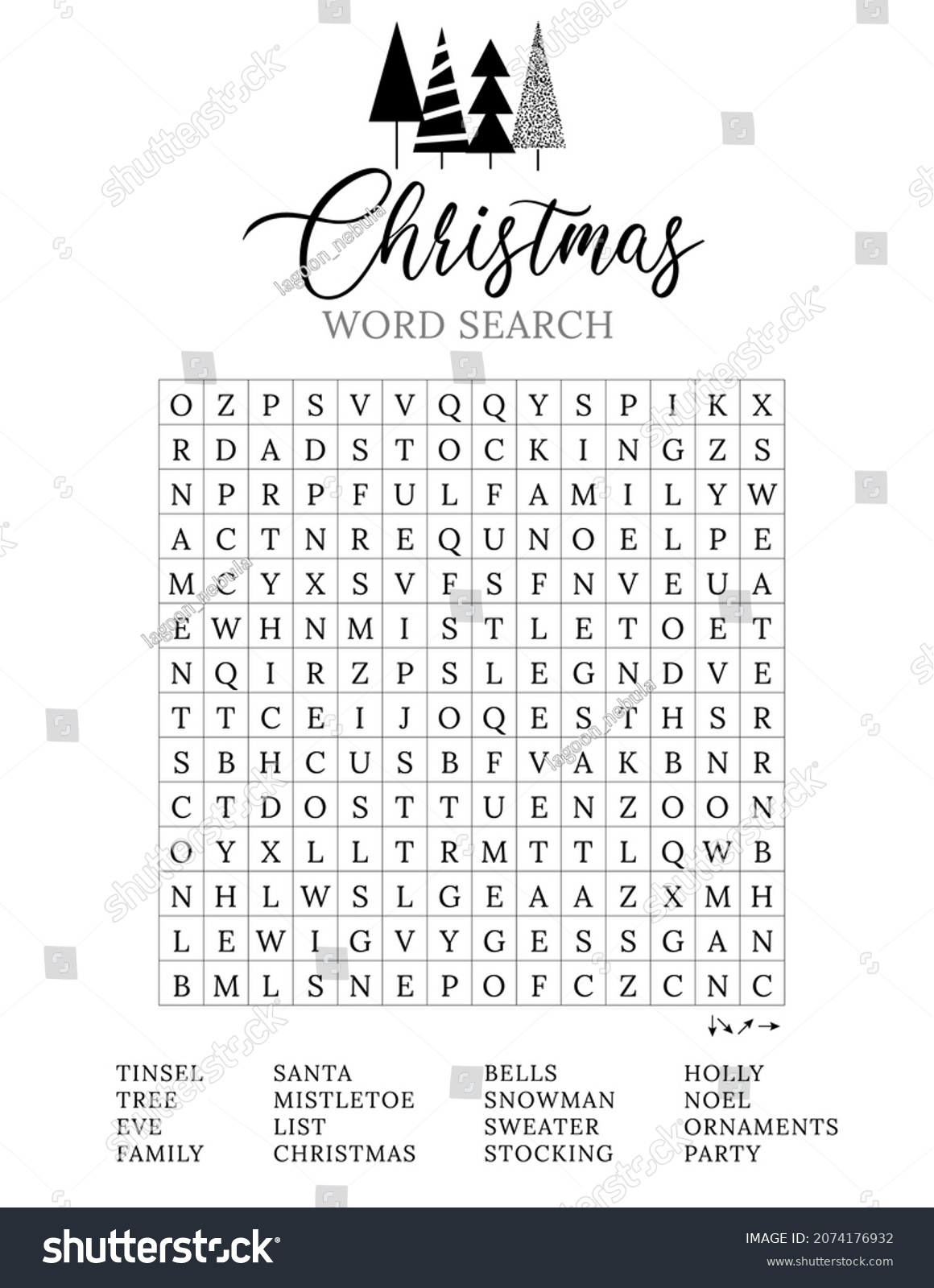 68 Christmas Word Search Printable Adults Royalty Free Images Stock Photos U0026 Pictures Shutterstock