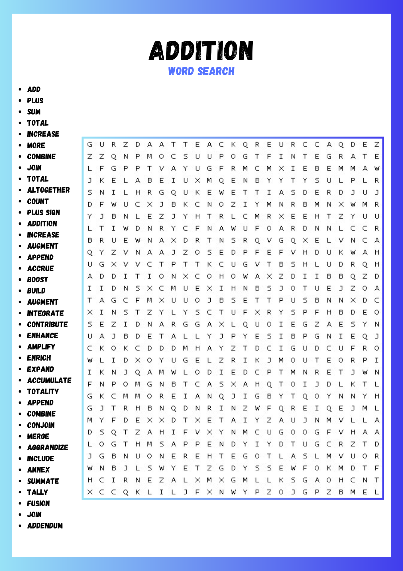 Difficult Word Searches Printable