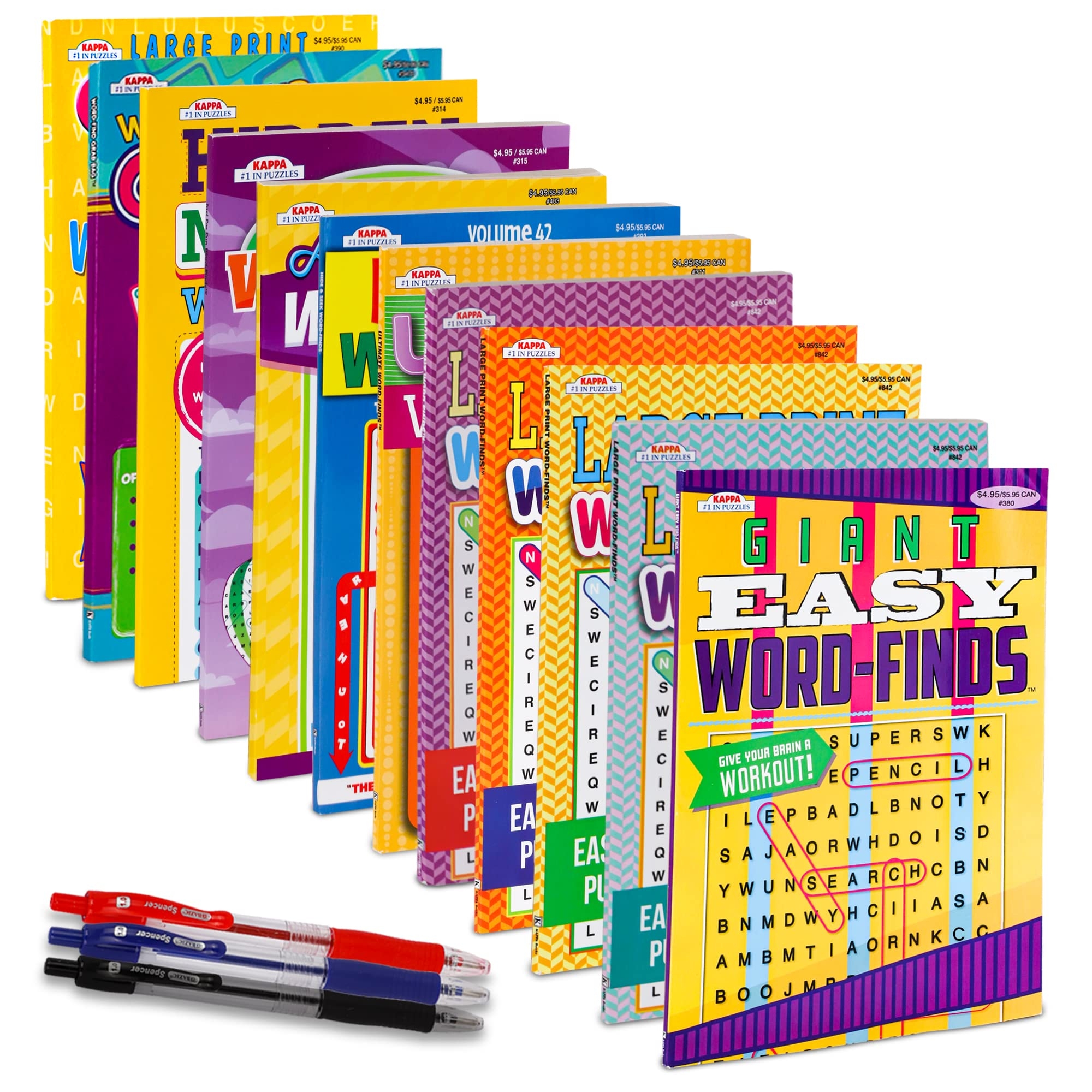 Amazon 12 Pack 1000 Large WordSearch Puzzle Books For Adults Aging Seniors Brain Stimulation Giant Print Words Activity Books Variety Pack Bulk Paperback 8x10 Office Products