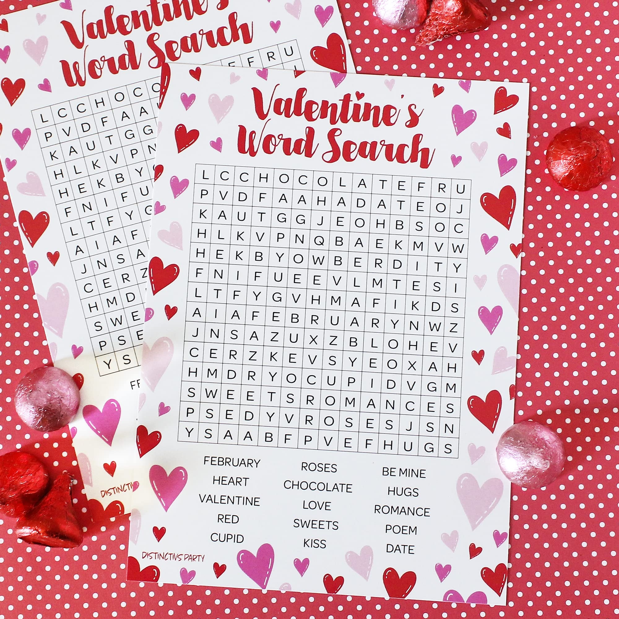 Amazon DISTINCTIVS Valentine s Day Word Search Classroom Party Game 25 Player Cards Classroom Party Activity Fun Game For Kids Home U0026 Kitchen