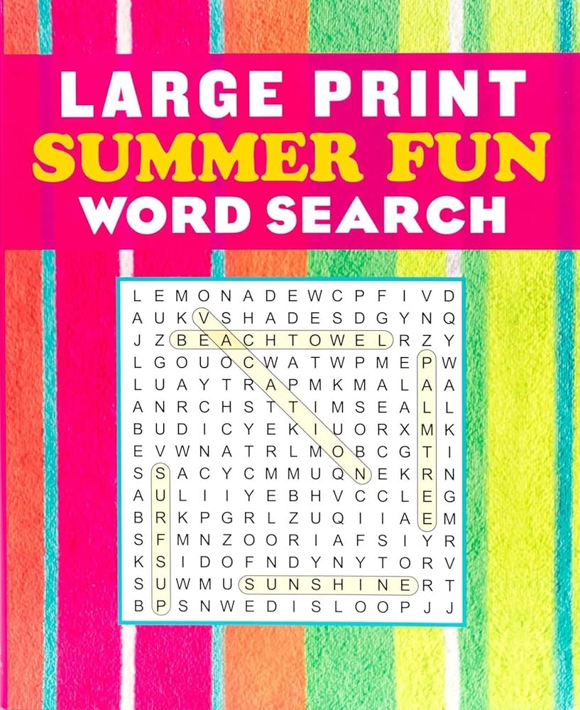 Amazon Large Print Summer Fun Word Search Large Print Puzzle Books 9781667209982 Editors Of Thunder Bay Press Books