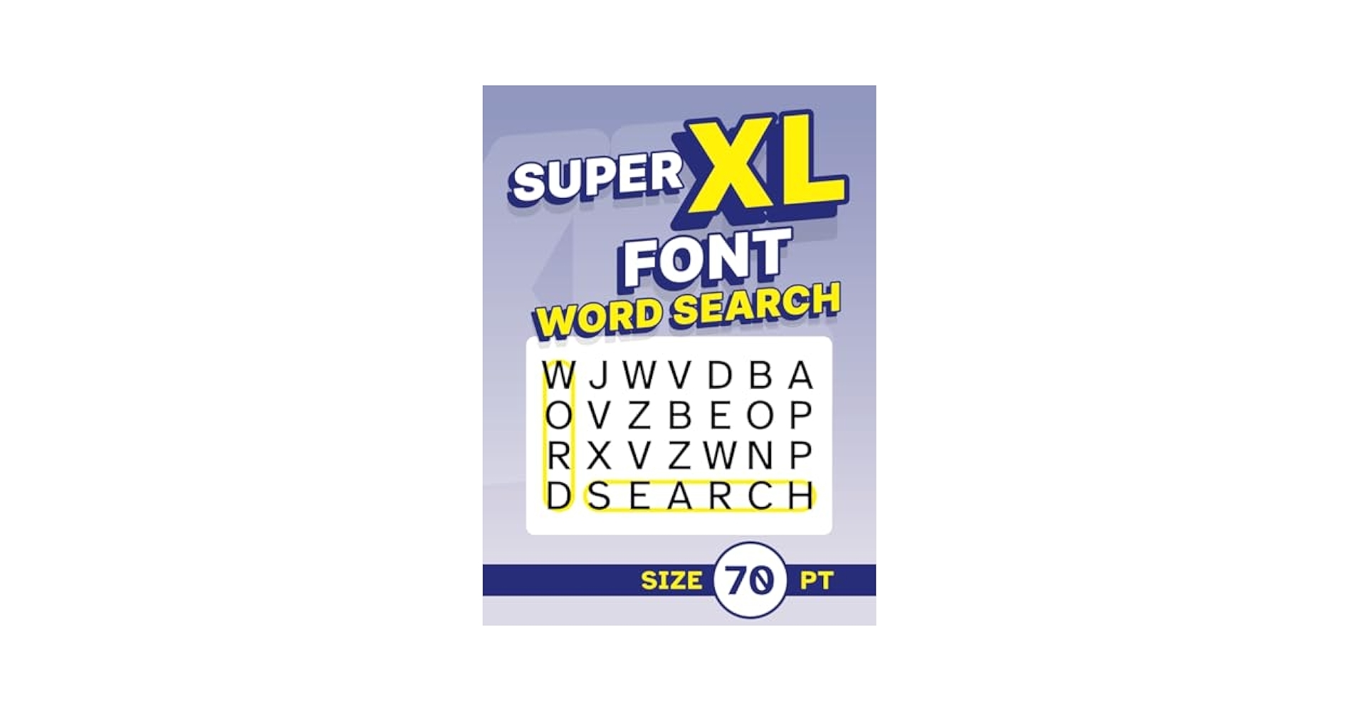 Amazon Super XL Font Word Search Size 70 Pt Low Vision Giant Print Puzzle Book For Visually Impaired Adults And Seniors 9798343309010 Edgehill Clarence Books