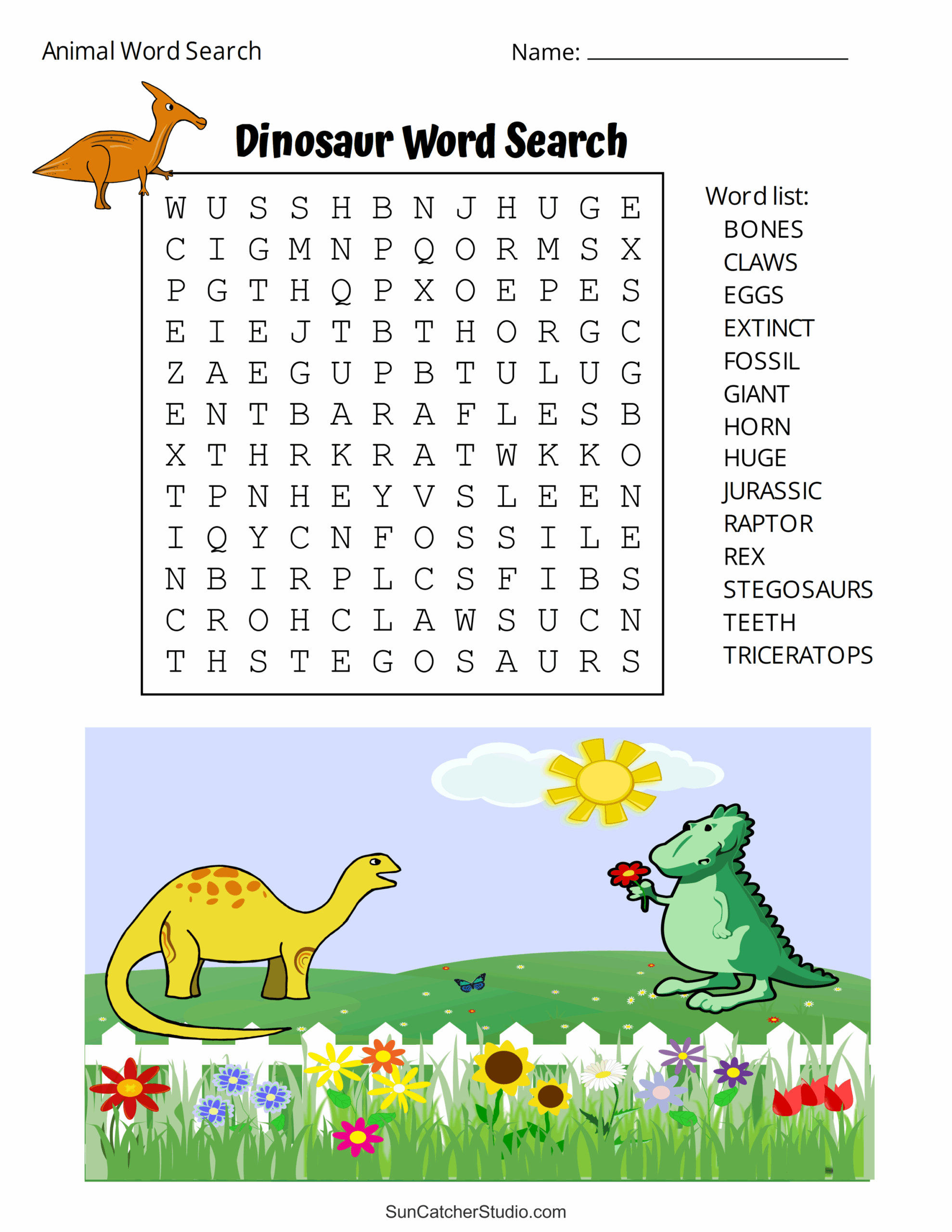 Free Printable Word Search Animals