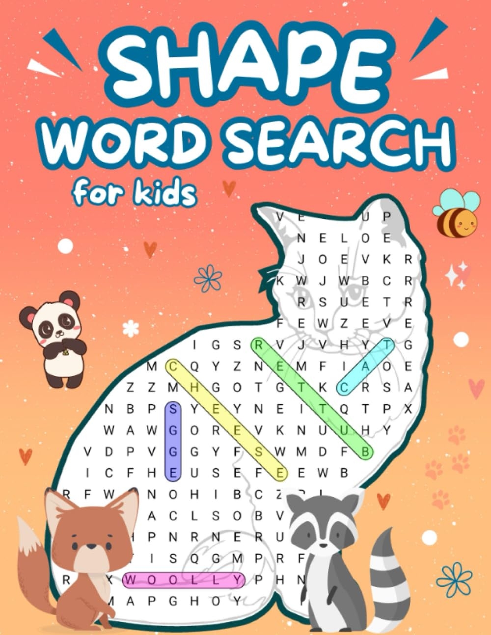 Animals Word Search For Kids Ages 4 8 Large Print Shaped Puzzles For Kids Ages 4 5 6 7 8 Years Old Easy Fun And Challenging Word Games Search And Find Book For