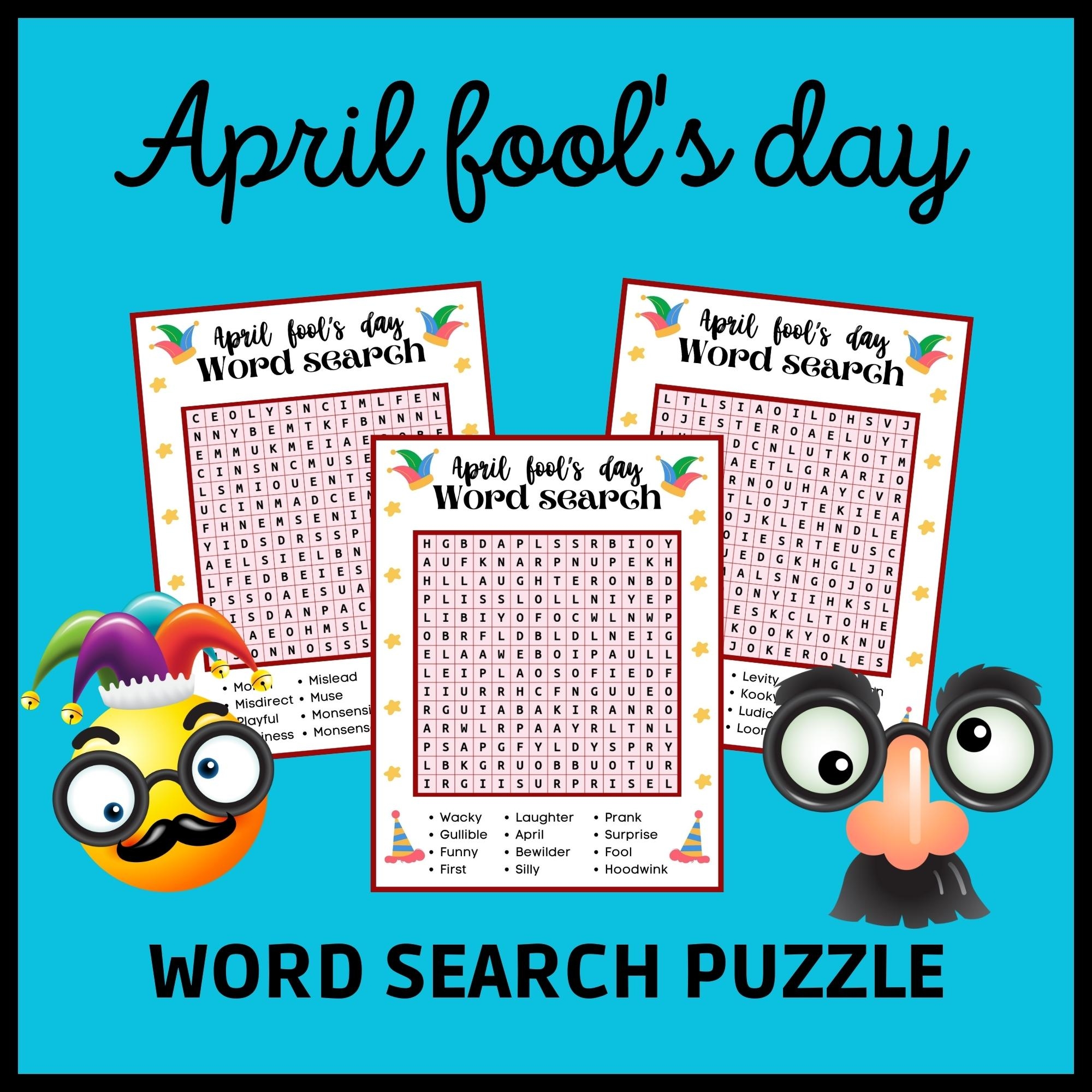 April Fool s Day Word Search Puzzle For Kids April Fool s Day Game Made By Teachers
