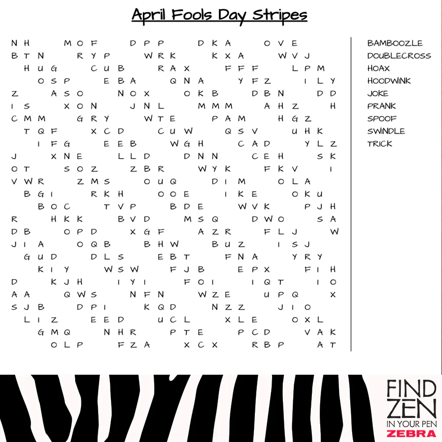 April Fools Day Word Search Printable Free April Fools Day Word Search Printable Free