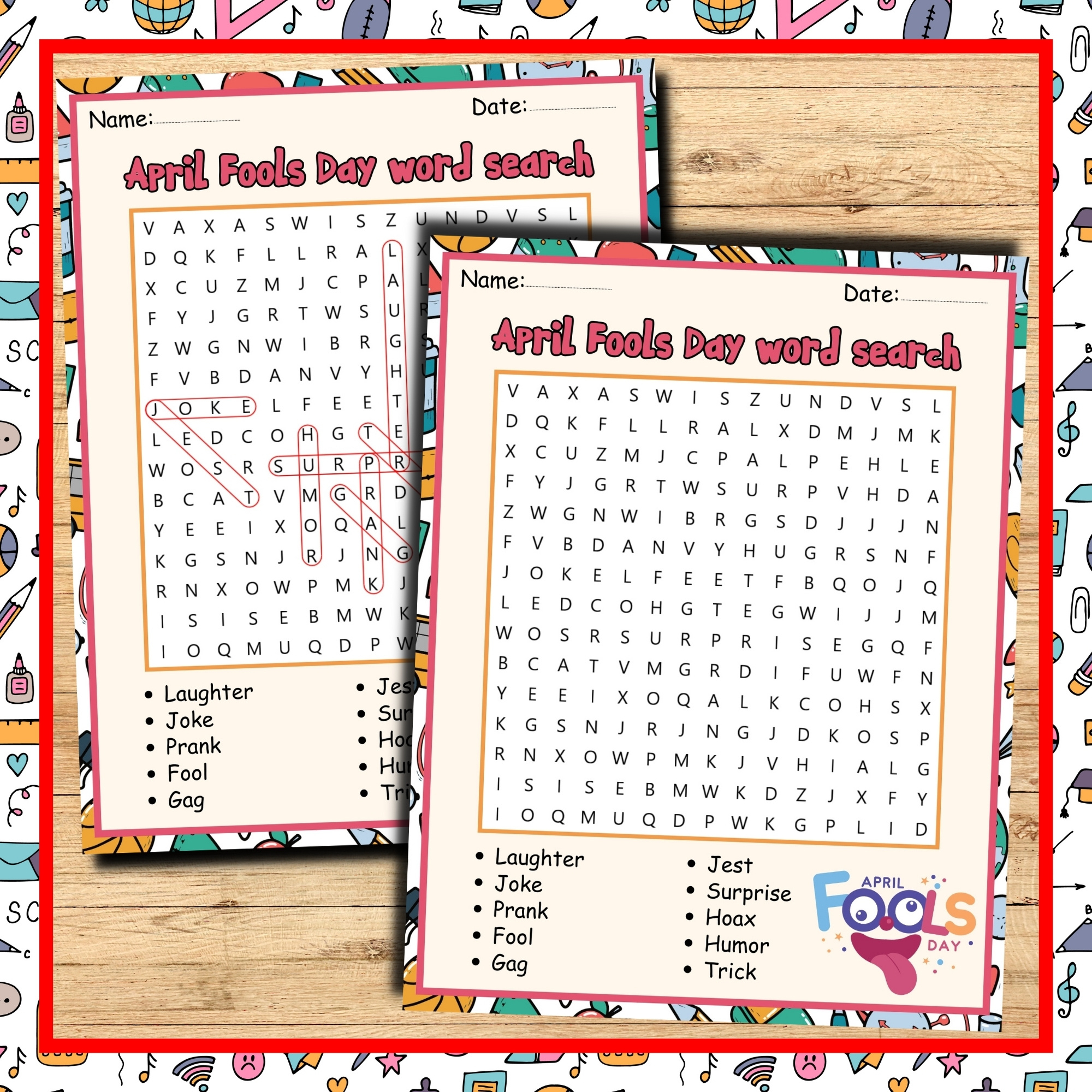 April Fools Day Word Search