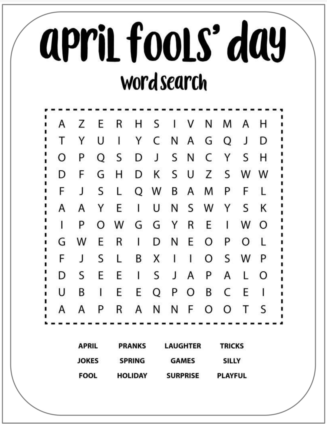 April Fools Day Word Search Puzzles Prank Games And Unsolvable English Vocabulary Activity Print Teaching Resources April Fools Day Word Search Puzzles Prank Games And Unsolvable English Vocabulary Activity Print Teaching Resources