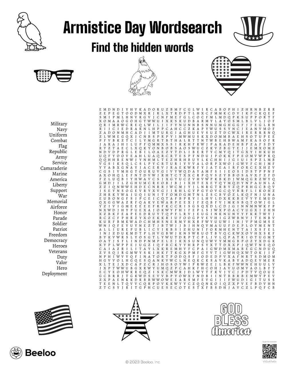 Armistice Day Wordsearch Beeloo Printable Crafts And Activities For Kids