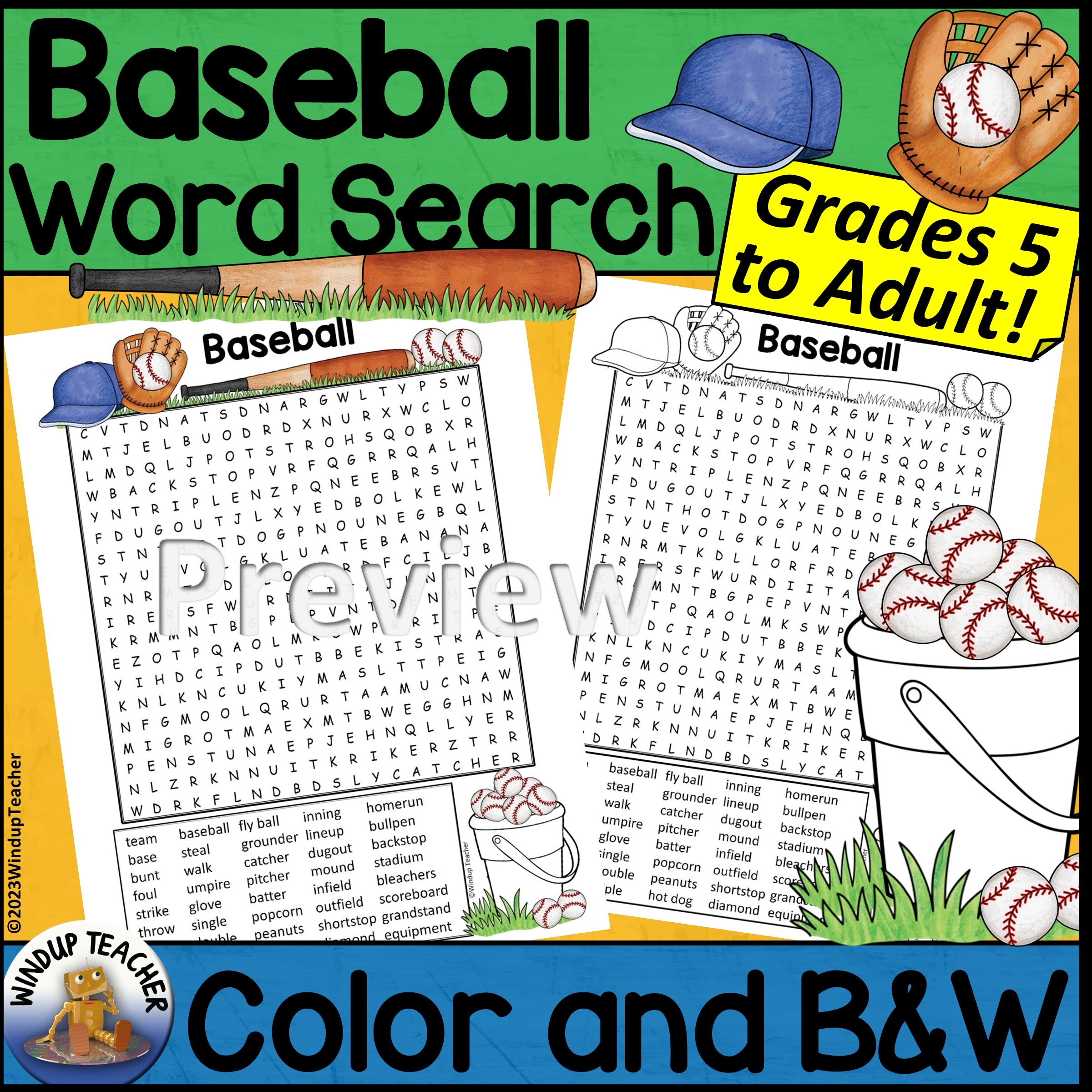Baseball Word Search Activity Hard For Grades 5 To Adult Made By 