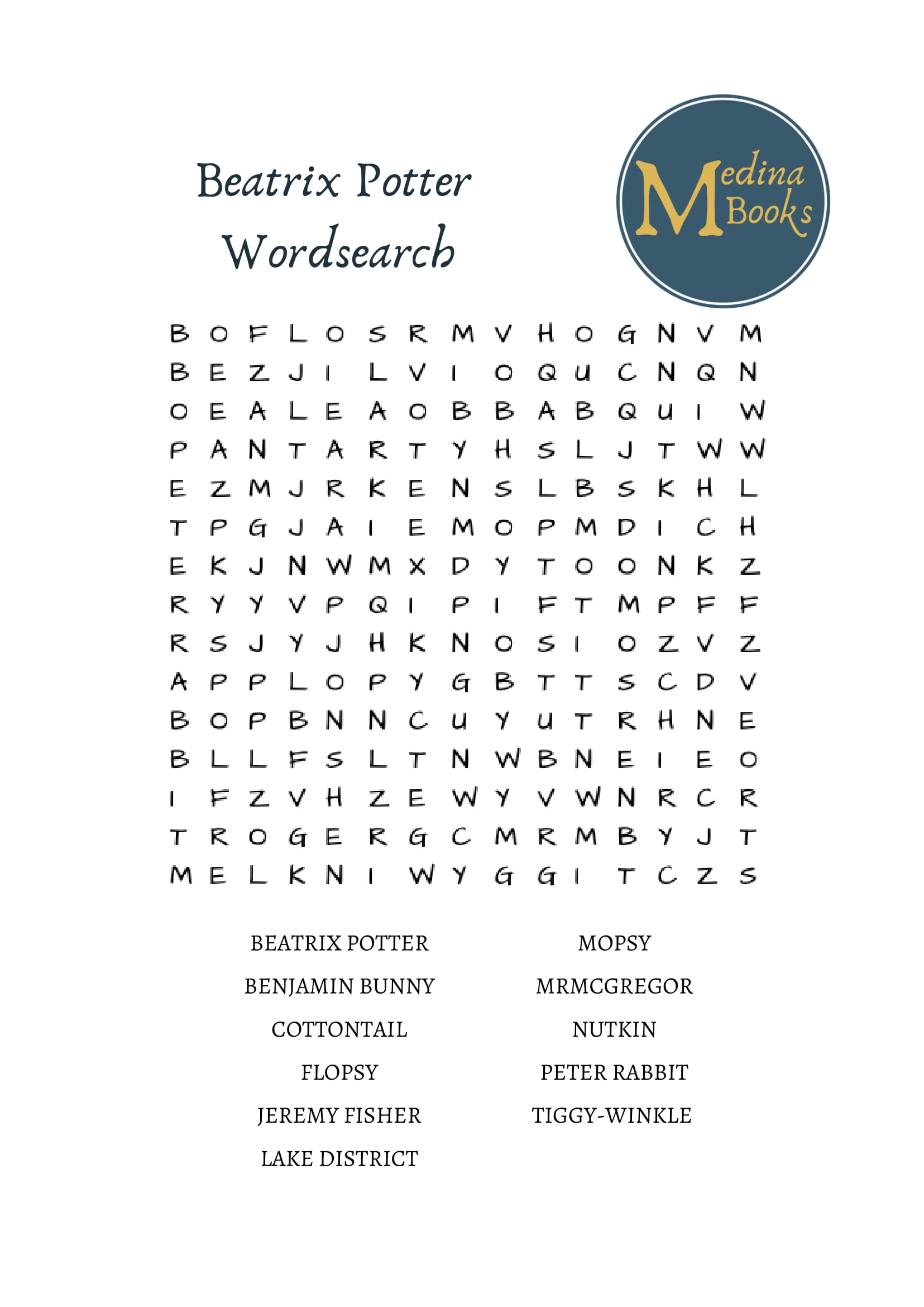 Harry Potter Characters Word Search