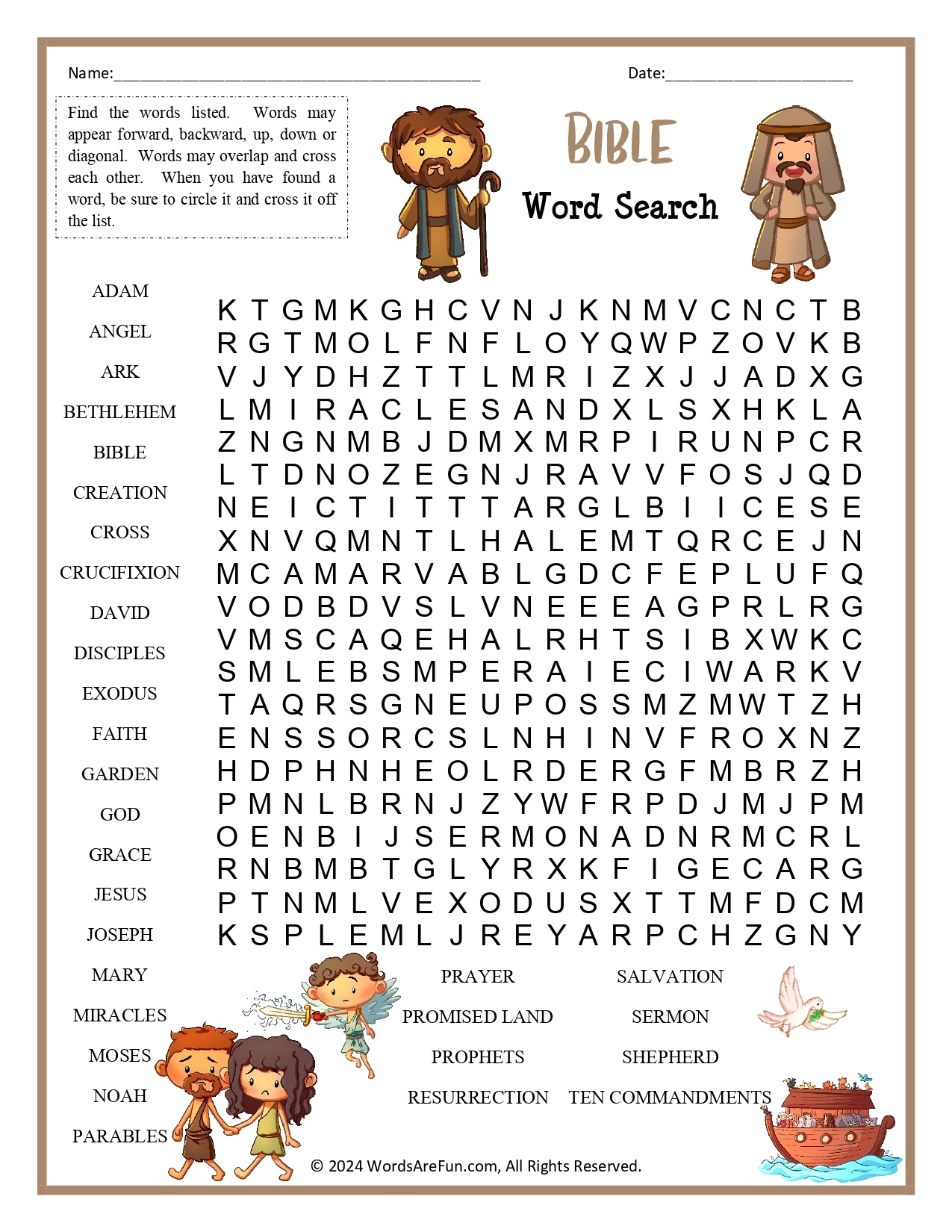 Bible Word Searches Worksheets Library