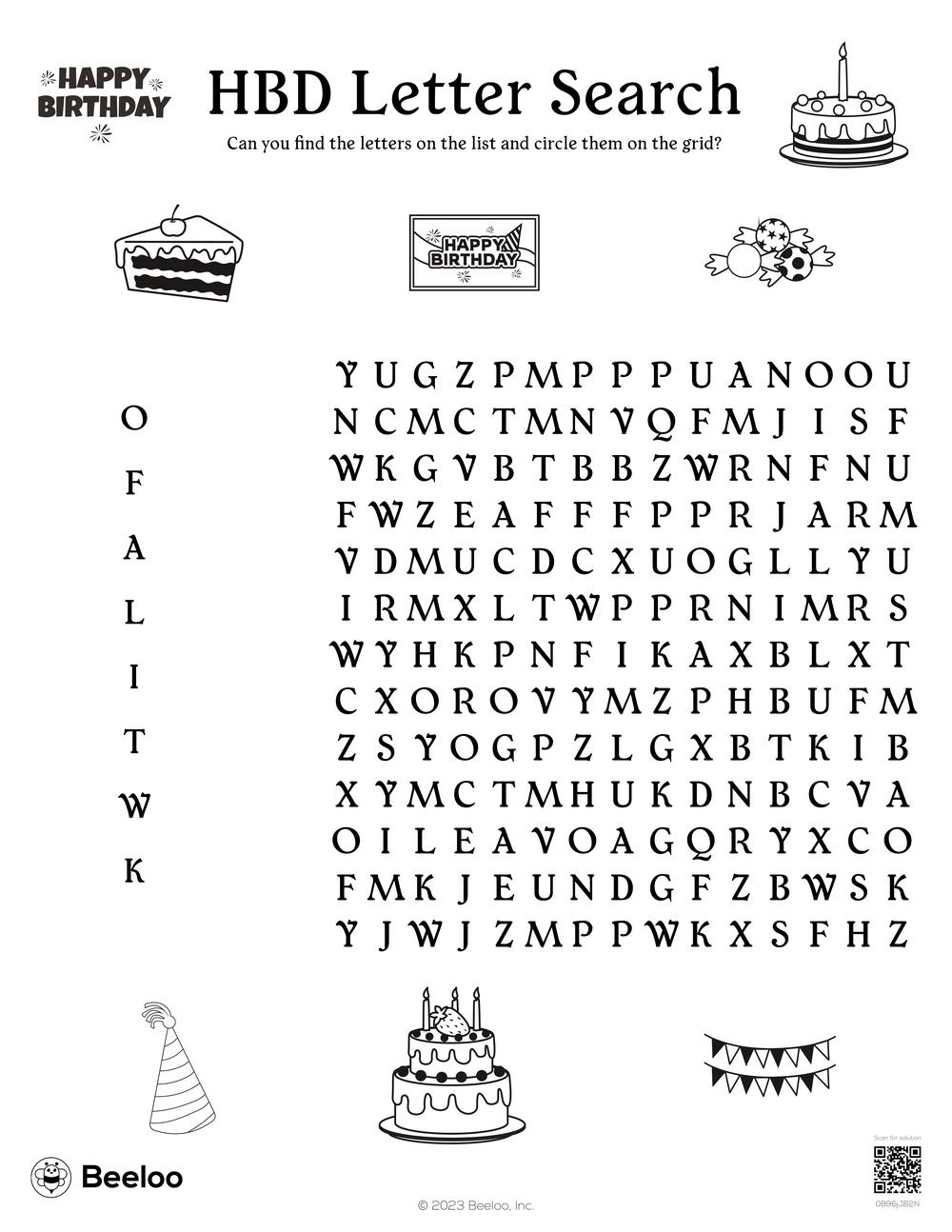 Birthday themed Word Searches Beeloo Printable Crafts And Activities For Kids