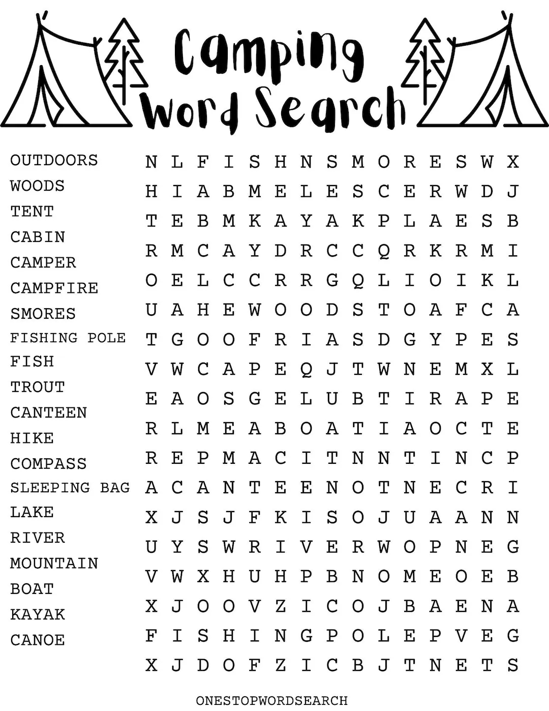 Camping Word Search Puzzle With Answer Sheet Camping Games Camping Activities Outdoors Etsy Camping Word Search Puzzle With Answer Sheet Camping Games Camping Activities Outdoors Etsy