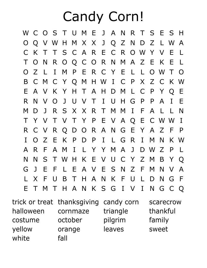 Halloween Printable Word Search Puzzles Halloween Printable Word Search Puzzles