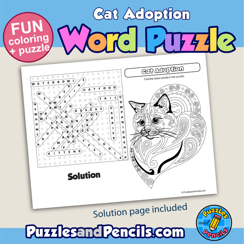 Cat Word Search Puzzle