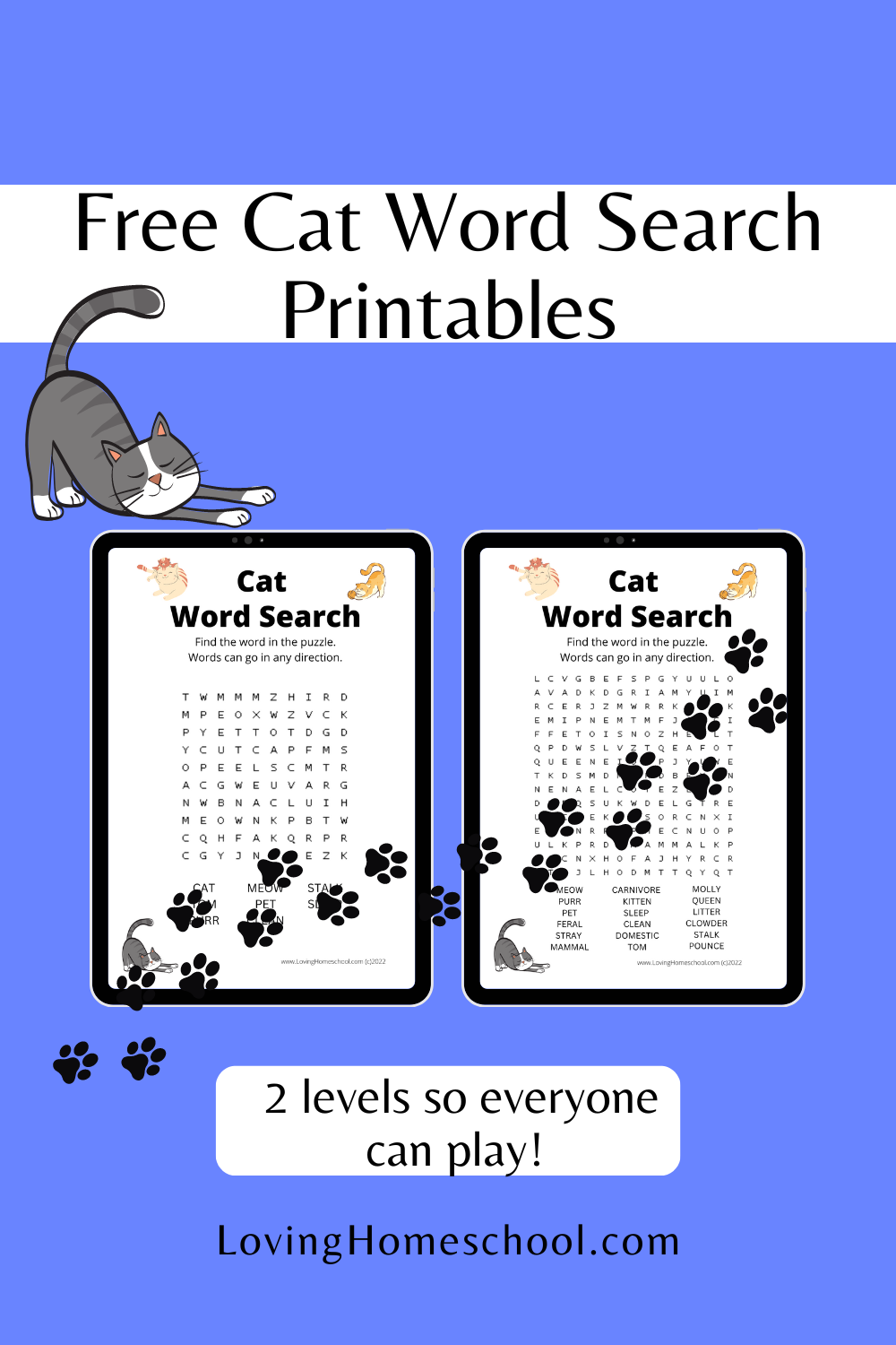 Cat Word Search Printables LovingHomeschool