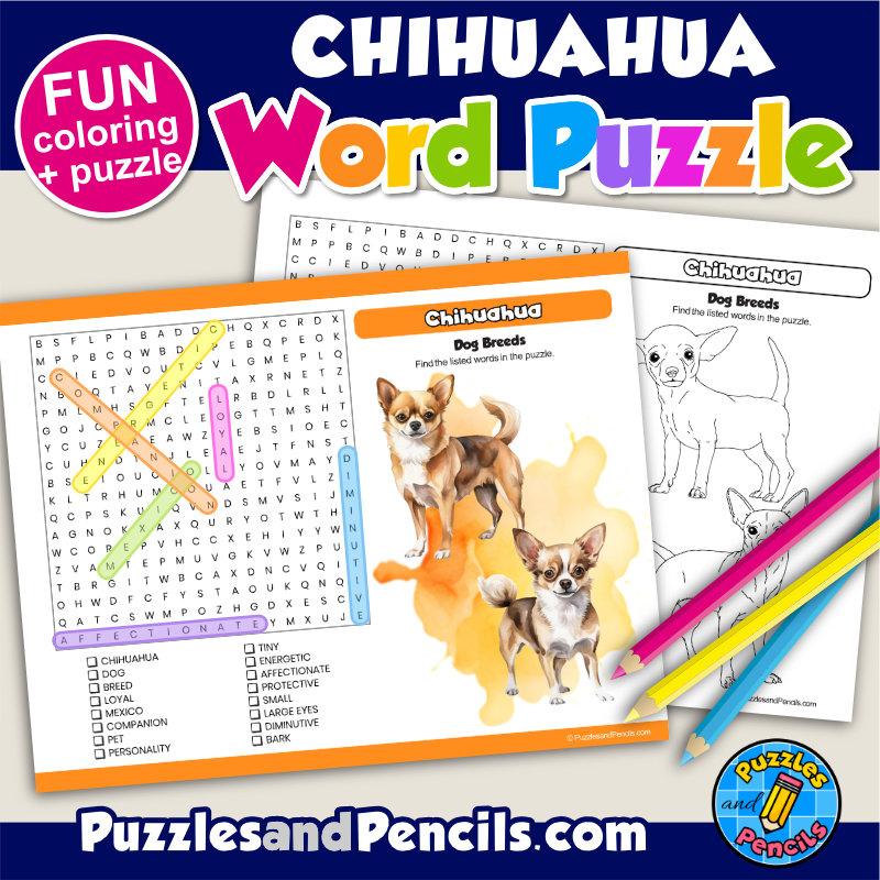 Free Printable Word Search Dog Breeds