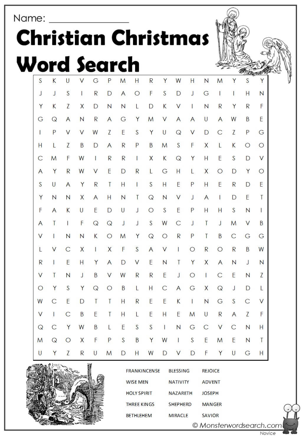Christmas Religious Word Search