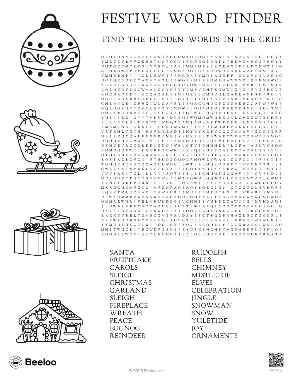 Christmas themed Word Searches Beeloo Printable Crafts And 