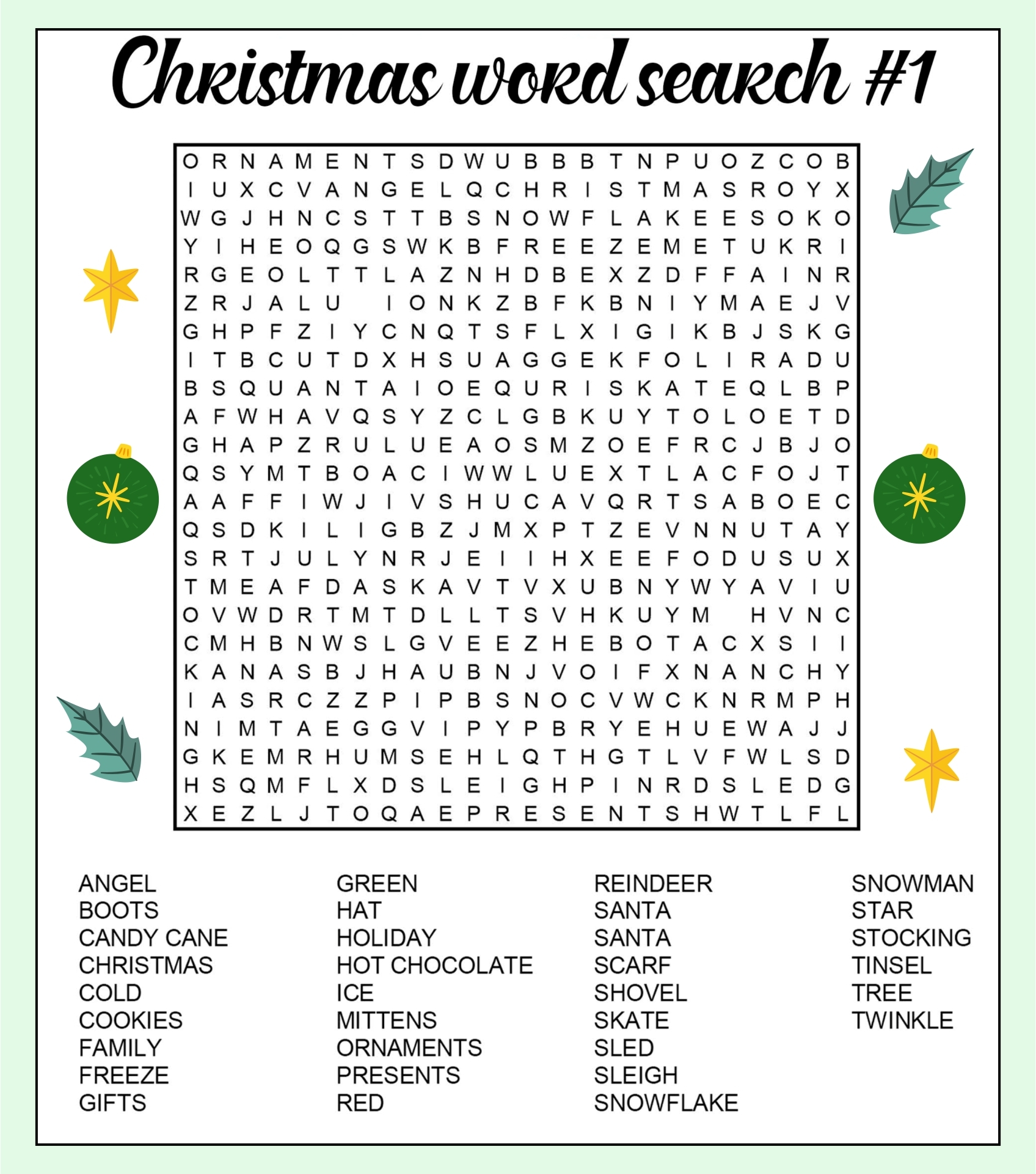 christmas word search 15 free pdf printables printablee