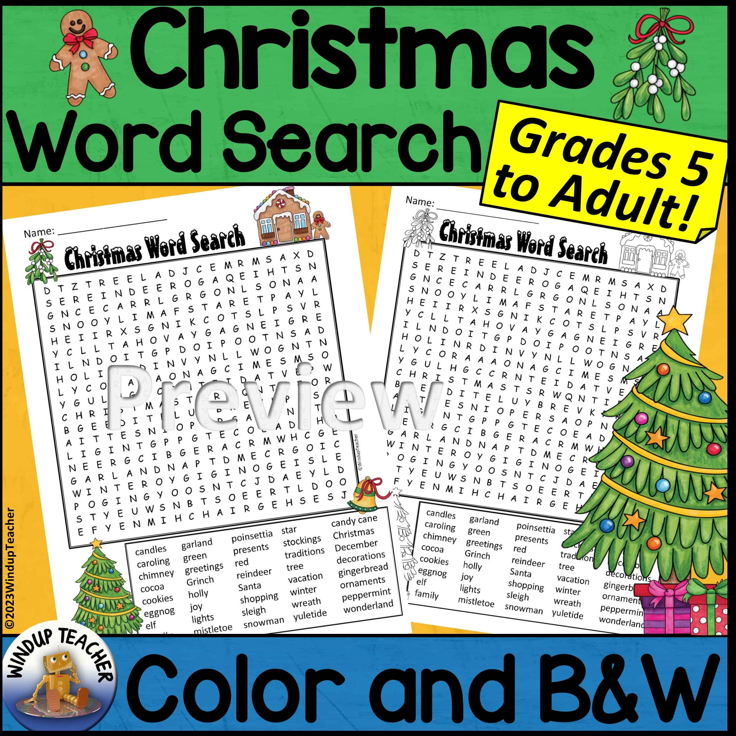 Difficult Christmas Word Search Printable
