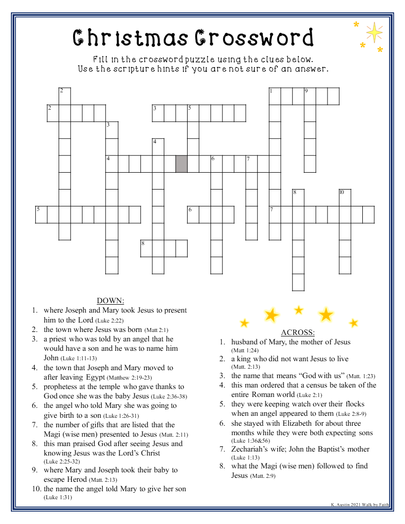 Bible Word Search Puzzles Printable Christmas