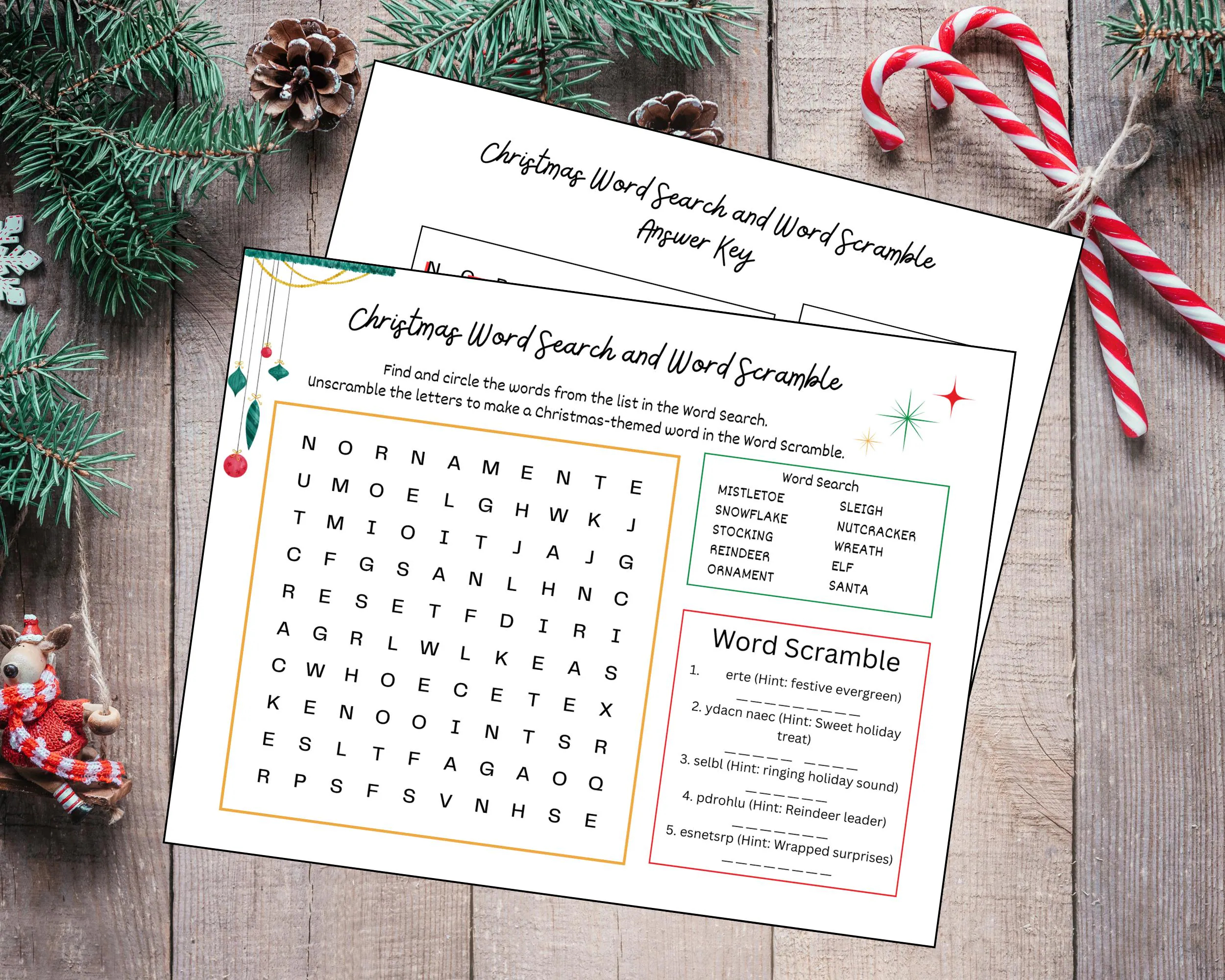 christmas word search and scramble printable activities worksheet etsy christmas word search and scramble printable activities worksheet etsy
