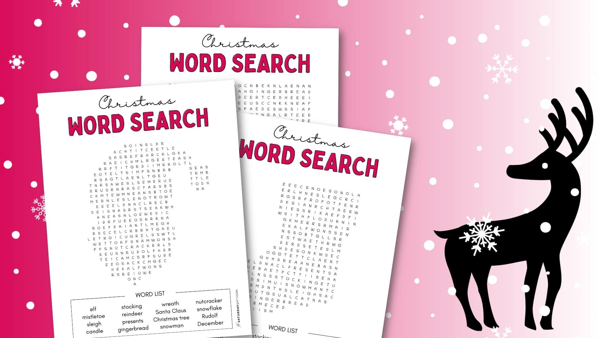 Christmas Word Search Cute Free Printables SaturdayGift Christmas Word Search Cute Free Printables SaturdayGift
