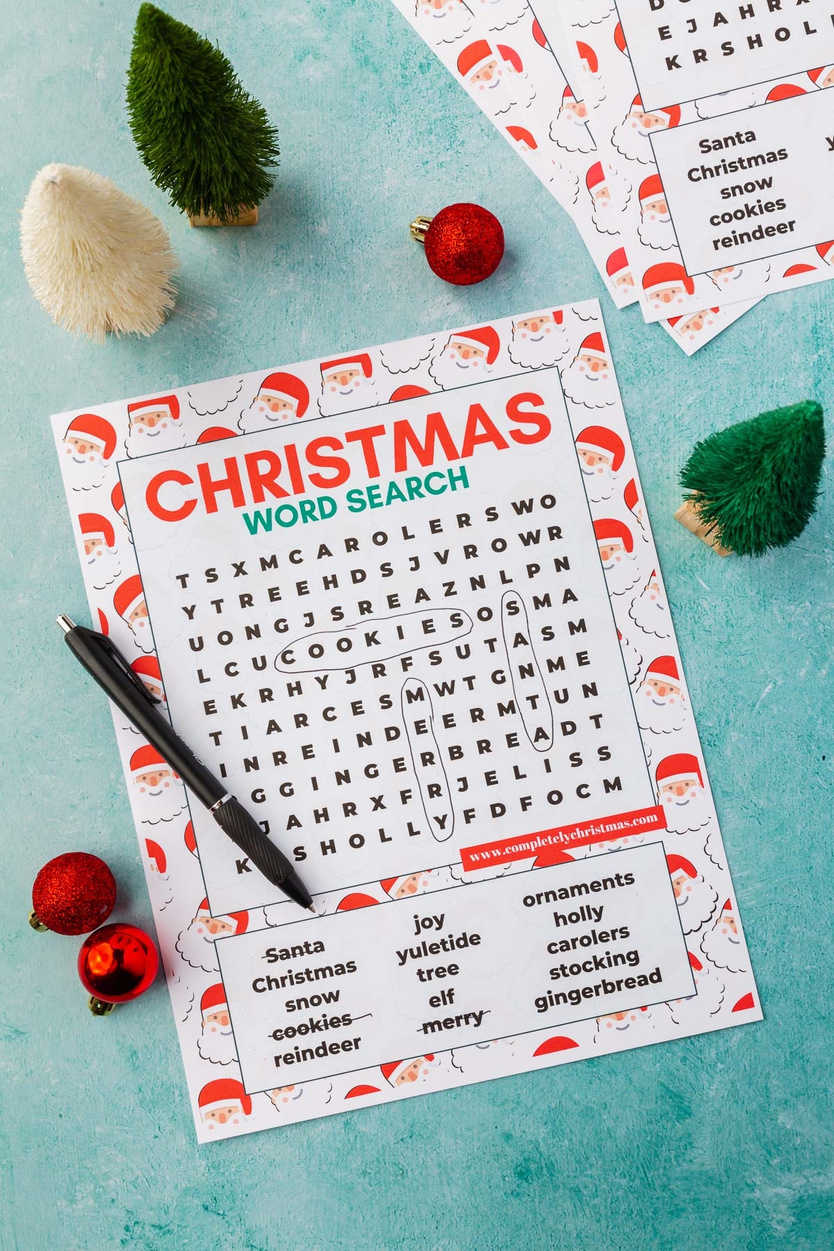 christmas word search free printable