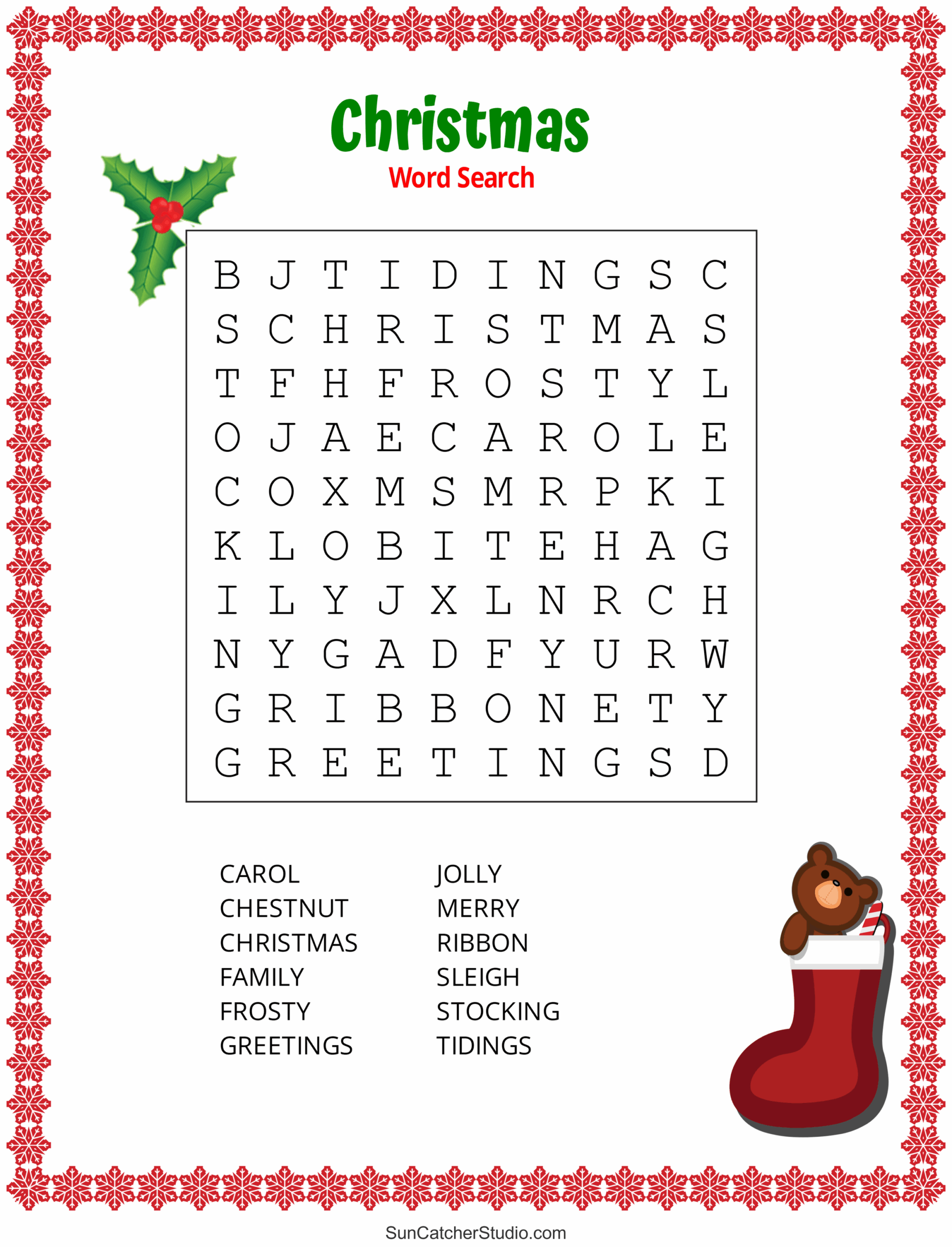 Christmas Word Search Free Printable PDF Puzzles Free 