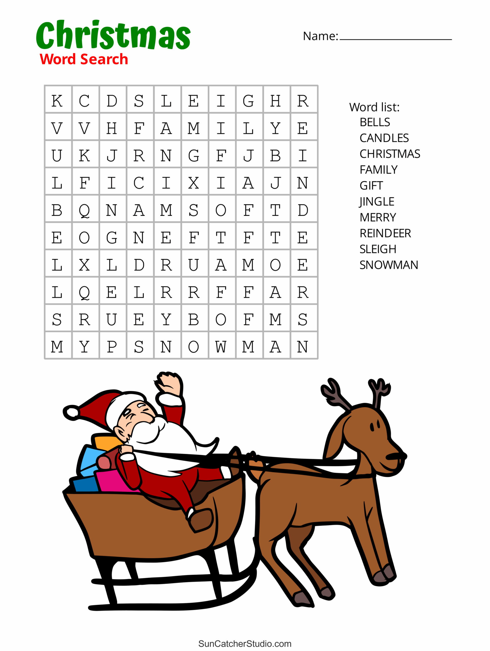 Kindergarten Word Search Puzzles Printable