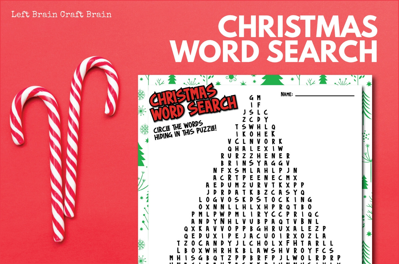 Christmas Word Search Left Brain Craft Brain